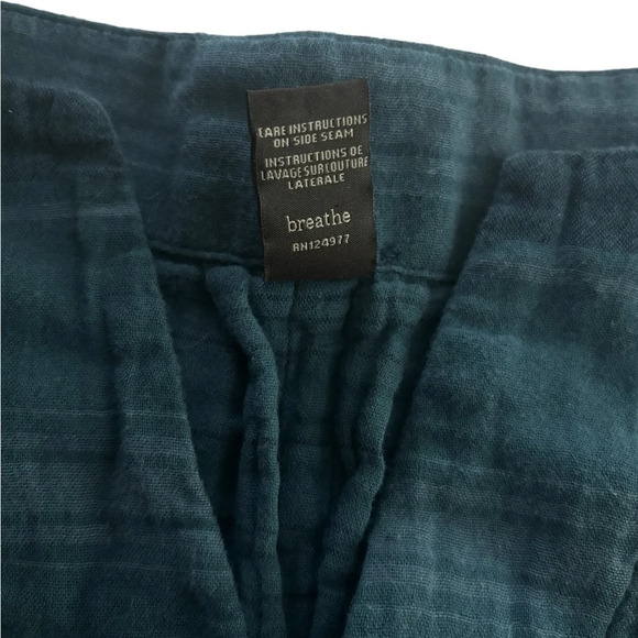 Prana Shirt Dress Cap Sleeve Blue Striped Oversized Relaxed Size XL Gauzy Pocket - Picture 2 of 8